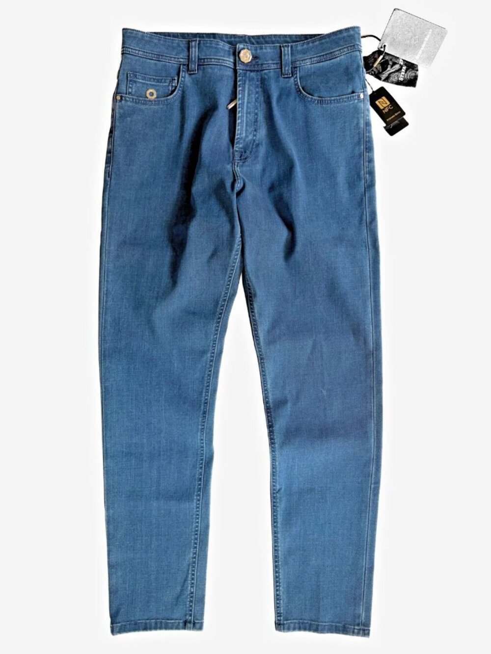 $1050 NEW W TAGS Stefano Ricci Luxury Blue Jeans Logo Cotton Eagle Size 32 Italy